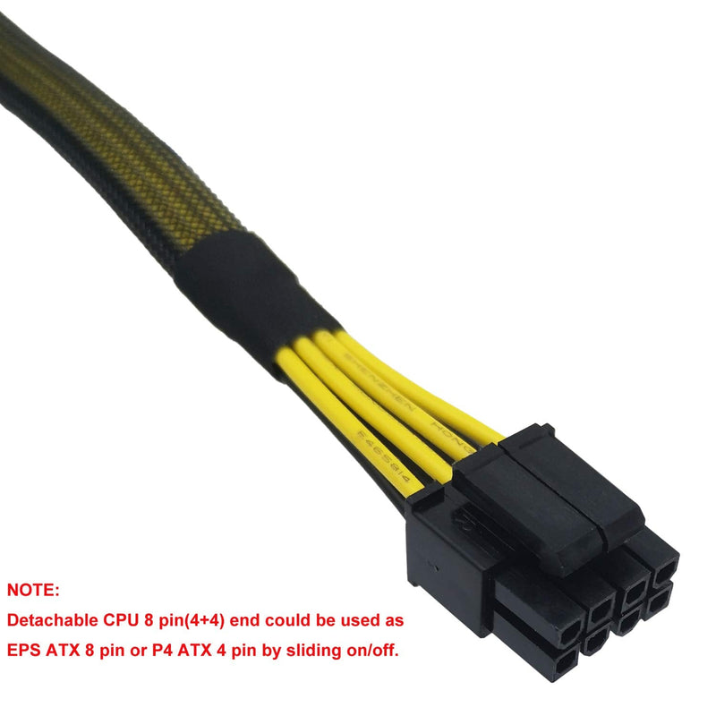 [Australia - AusPower] - COMeap 6 Pin Female to CPU 8 pin (4+4 Detachable) Male EPS-12V Adapter Converter Sleeved Cable 13-inch(33cm) 