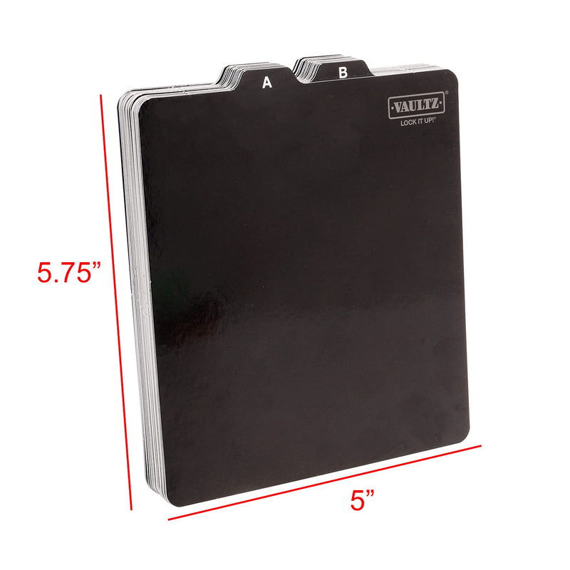 [Australia - AusPower] - Vaultz A to Z CD and DVD Storage File Guides, 26 Guides per Box, Black (VZ01176) CD and DVD Guides 