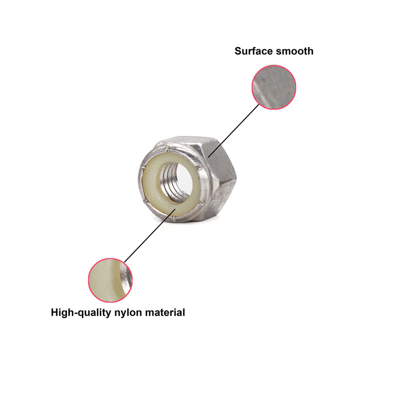 [Australia - AusPower] - cSeao 80pcs 1/4"-20 Inch Nylon Inserted Self Locking Nuts, 304 Stainless Steel / 18-8, Plain Finish 1/4"-20 80pcs 