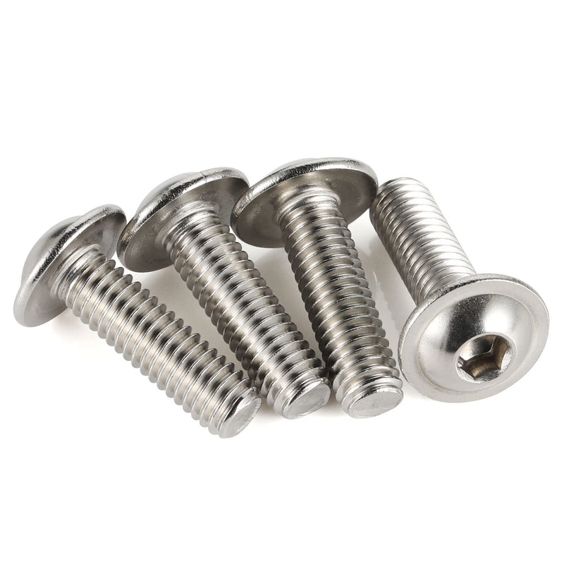 [Australia - AusPower] - M6-1.0 x 12mm Flanged Button Head Socket Cap Screw Bolts, 304 Stainless Steel 18-8, Allen Socket Drive, Bright Finish, Fully Machine Threaded, Pack of 25 M6-1.0 × 12MM (25 PCS) 