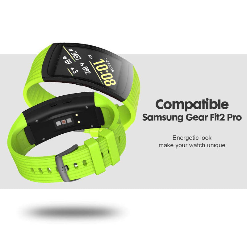 [Australia - AusPower] - NotoCity Compatible Samsung Gear Fit2 Pro Band Solft Silicone Gear Fit2 Watch Strap for Samsung Gear Fit2 Pro Smartwatch Bans (Green, Large) Green 