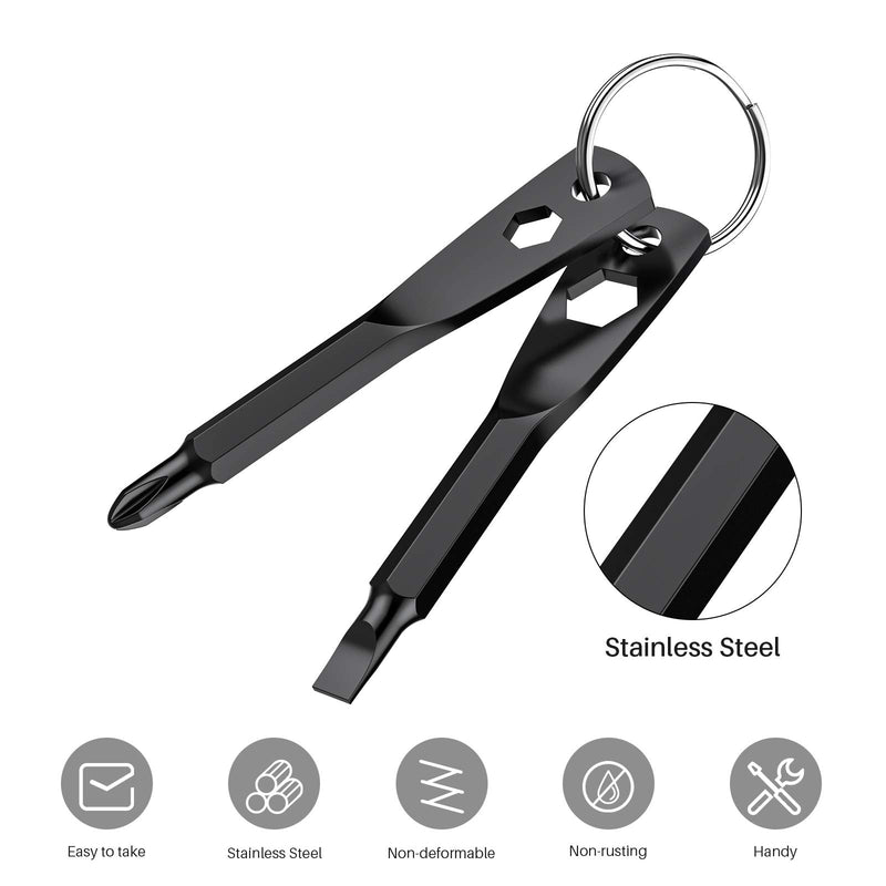 [Australia - AusPower] - Keychain Screwdriver Tool Gifts for Men, Kusonkey 4-in-1 Screwdriver bit with Phillips,Slotted and Hex Wrench, Cool Gadgets Gifts for Men,DIY Handyman,Electrician,Father/Dad,Husband, Boyfriend,Women 