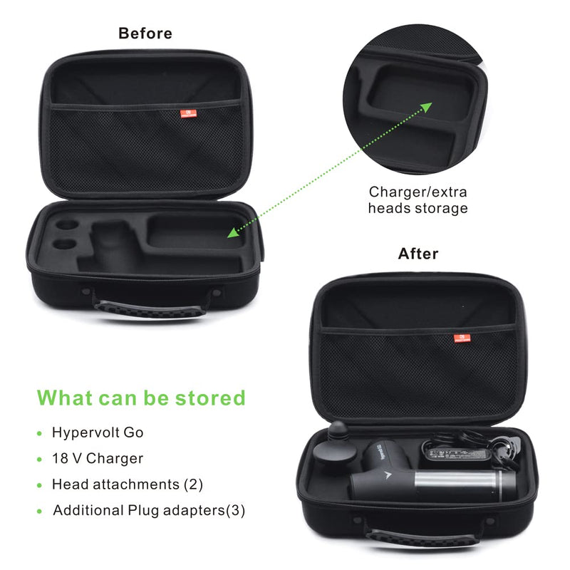 [Australia - AusPower] - Case for Hypervolt GO, Perfect Storage Case for Hypervolt GO Massage Device and Accessories Black S 