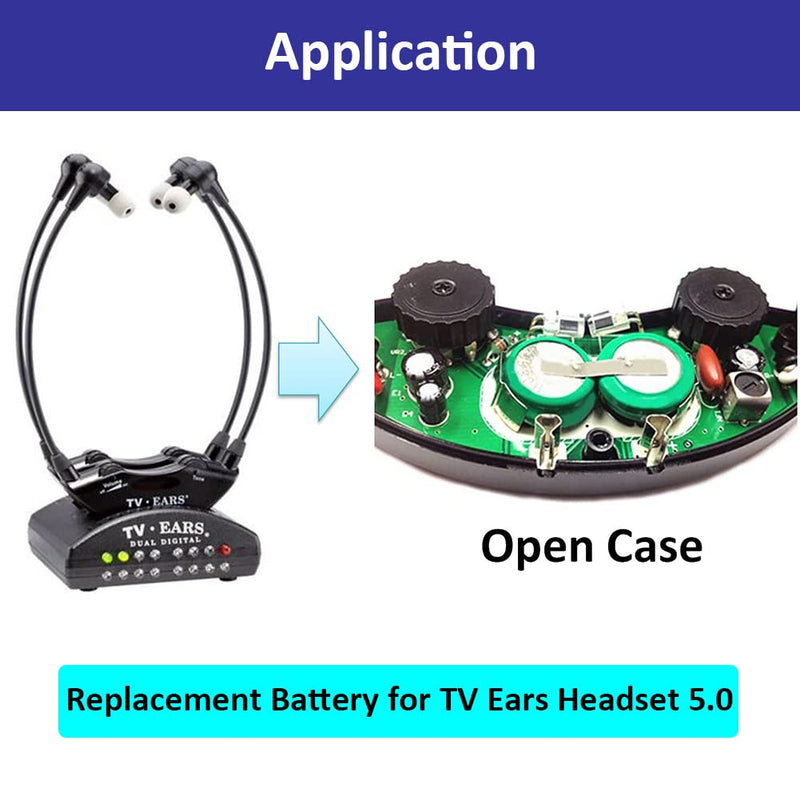 [Australia - AusPower] - Enerpe 2.4V Replacement Batteries for TV Ears Headset 5.0 40810 (2-Pack) 