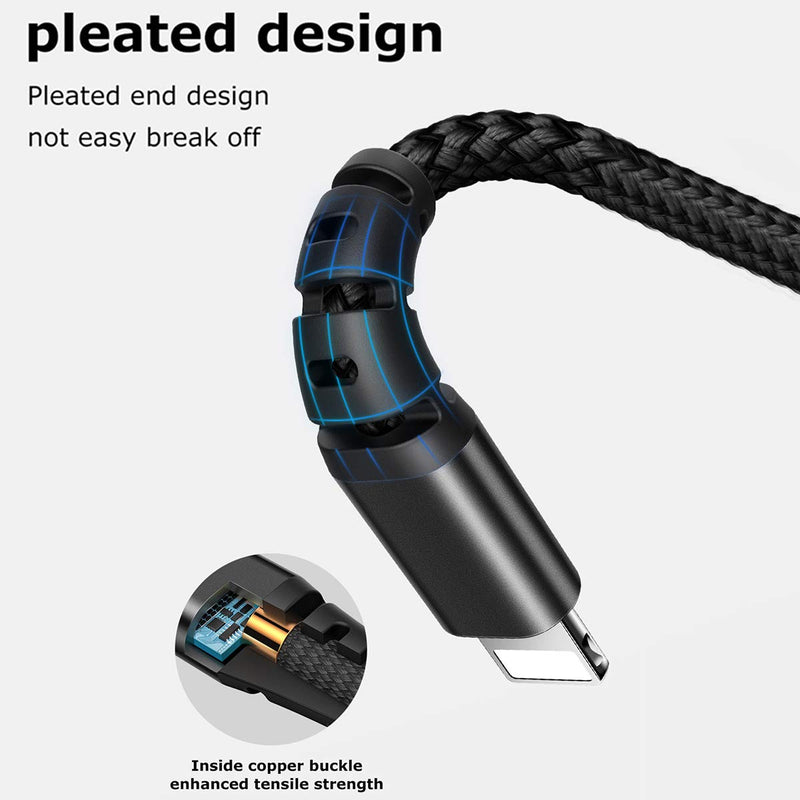 [Australia - AusPower] - AICase 4 in 1 Nylon Braid Rechargeable USB Cable, Compatible with Various Models of Cell Phones and Tablets 