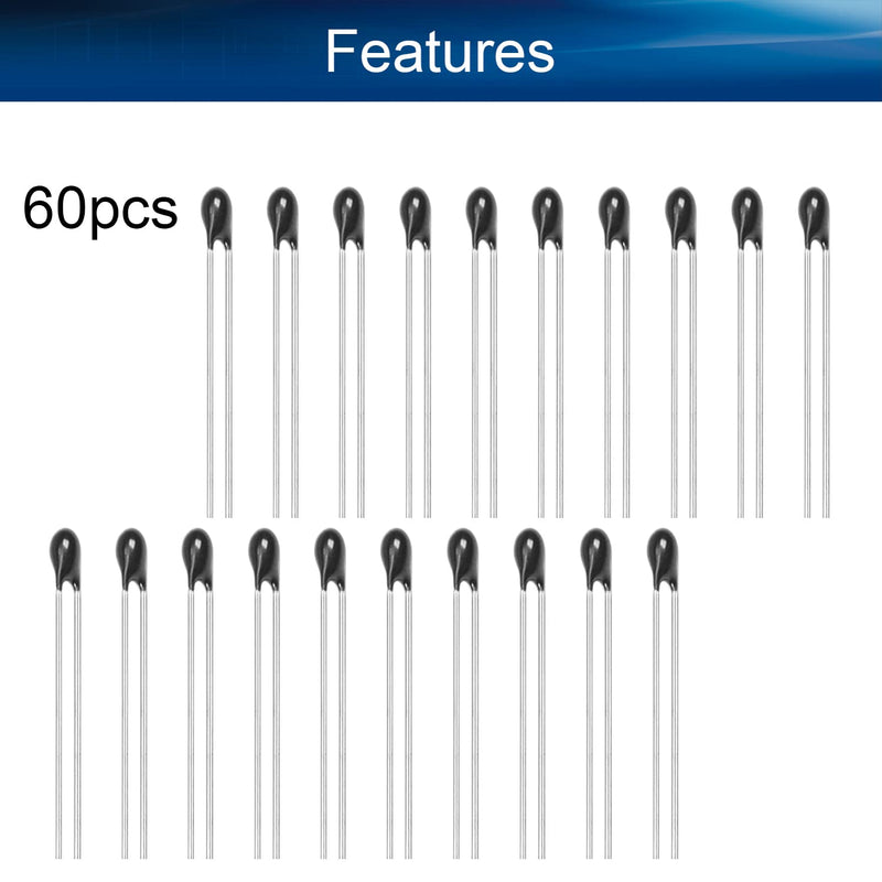 [Australia - AusPower] - Heyiarbeit NTC Thermistor Resistors MF52-103/3435 10 Ohm Inrush Current Limiting Limiter Thermistor 60Pcs 