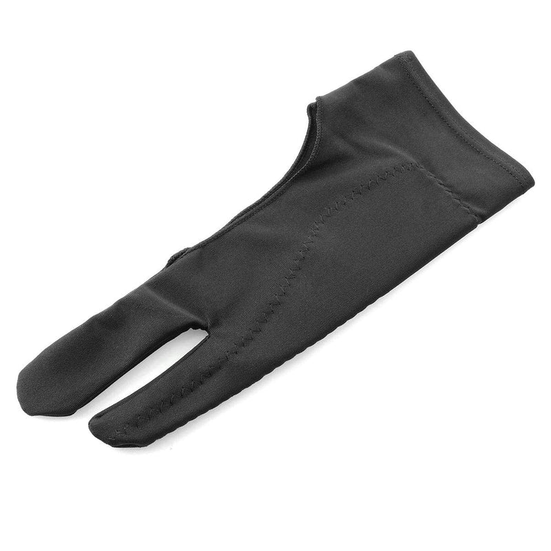 [Australia - AusPower] - ZRM&E Artists Glove 2PCS Black Professional Artist Drawing Gloves with Two Fingers for Tablet Drawing, Displays, Art Painting Larg Size Large 