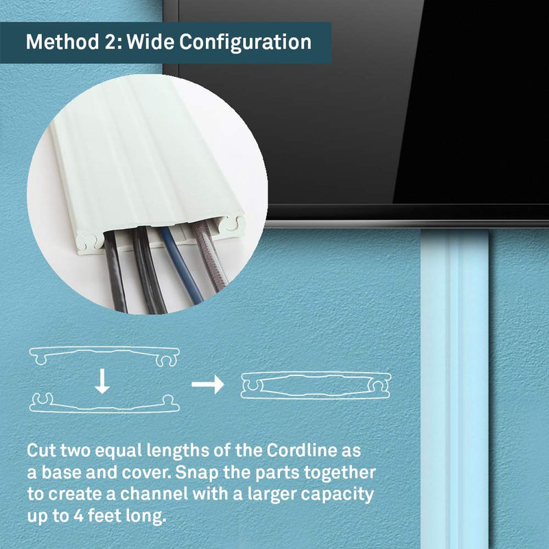 [Australia - AusPower] - UT Wire Cordline 2-Way Cord Channel in Paintable White, 8-ft Continuous Roll 8 FT 