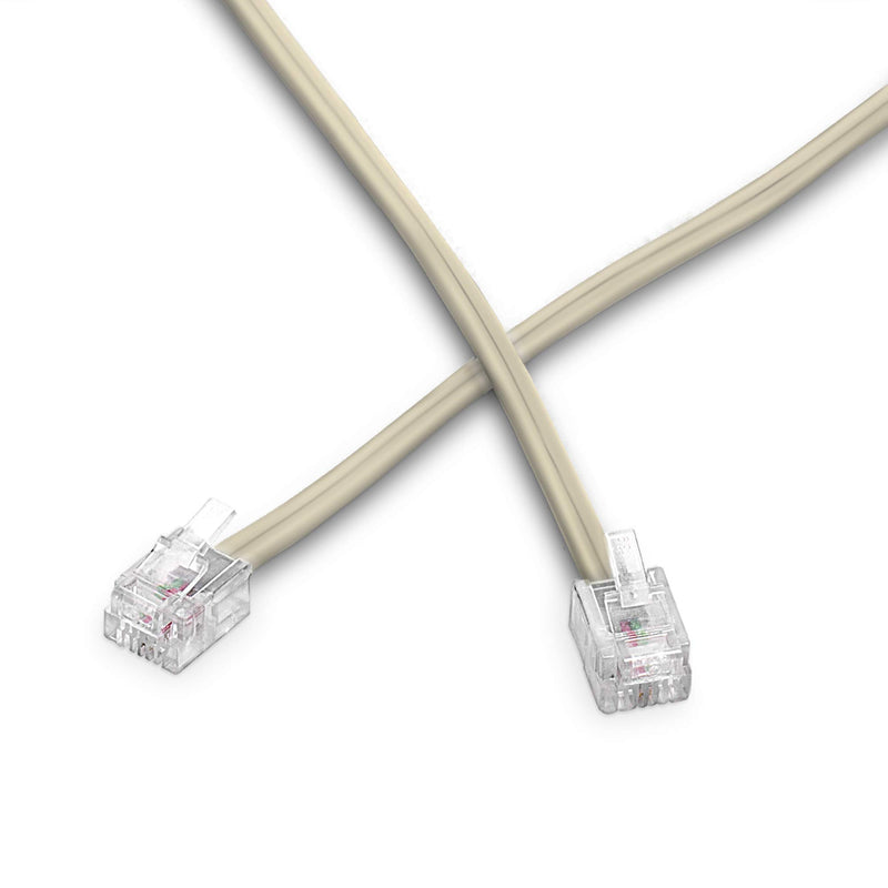 [Australia - AusPower] - Phone Line Cord 100 Feet - Modular Telephone Extension Cord 100 Feet - 2 Conductor (2 pin, 1 line) Cable - Works Great with FAX, AIO, and Other Machines - Ivory 100 Feet Cord (30 Meter) 
