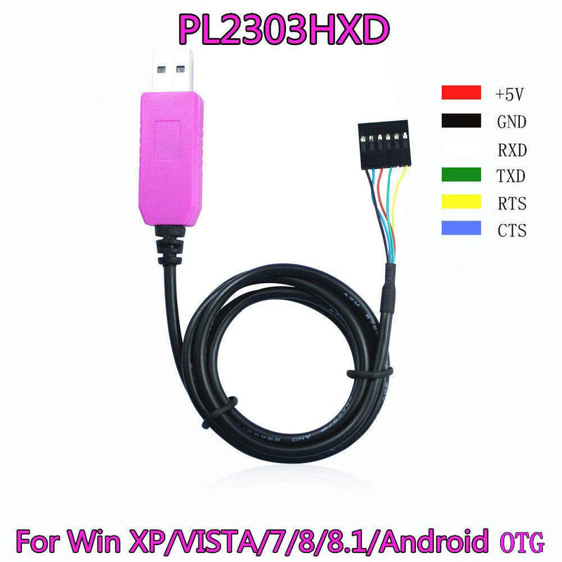 [Australia - AusPower] - Hailege 2pcs PL2303HXD USB to RS232 USB to TTL USB to UART Serial Adapter Cable RS232 Download Cable 6Pin for Win XP Vista 7 8 Android 