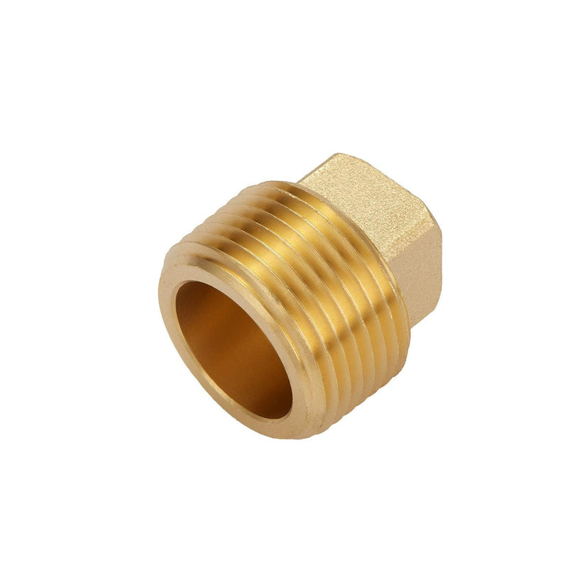 [Australia - AusPower] - Litorange 4 PCS 1/2 Inch NPT Male Plug Fittings, Brass Cored Plug with Square Head for Boat, Gas,Drain plug etc 4PCS 1/2" NPT Head Plug 