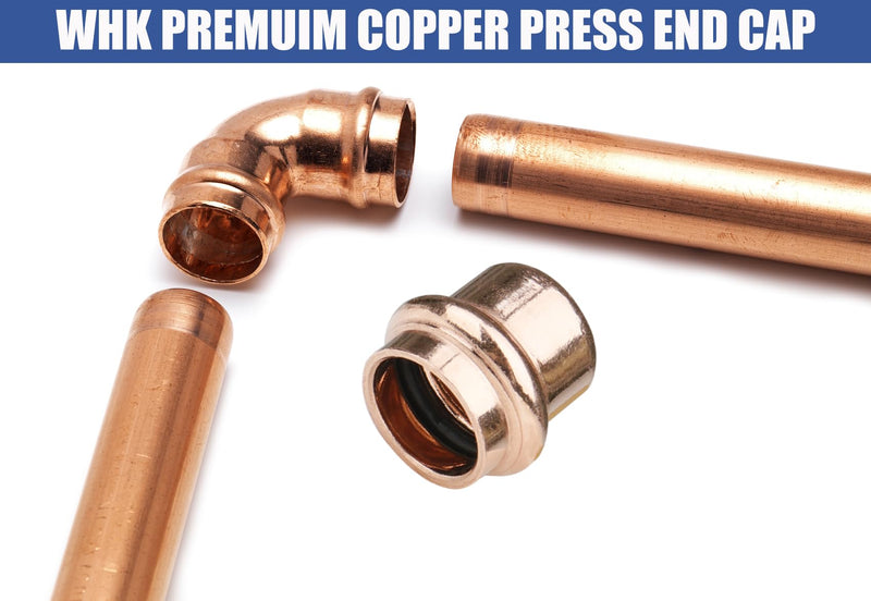 [Australia - AusPower] - WHK 6/12 Pack 1/2 Inch Press Propress Copper End Cap Press Pro Press 1/2" Cooper End Plug fittings(Lead-Free) 