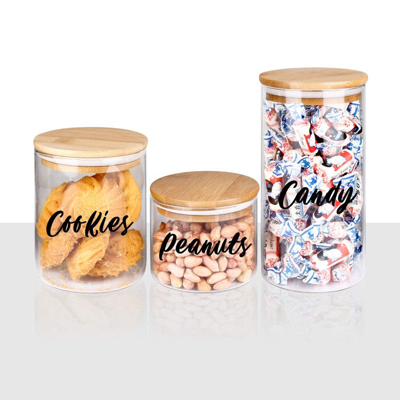 [Australia - AusPower] - SWOMMOLY 243 Cursive Pantry Labels Set. Water Resistant Food Pantry Label Sticker. Complete Jar Container Decals for Pantry Organization Storage Black 
