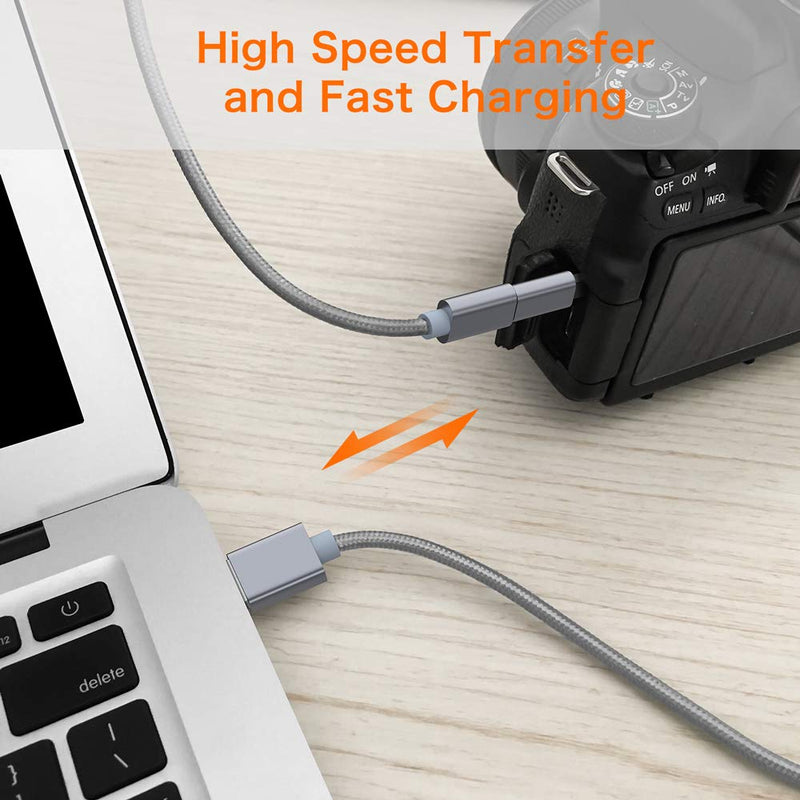 [Australia - AusPower] - USB C to Mini USB 2.0 Adapter, (2-Pack)Type C Female to Mini USB 2.0 Male Convert Connector Support Charge & Data Sync Compatible GoPro Hero 3+, MP3 Players, Dash Cam, Digital Camera, GPS Receiver etc 