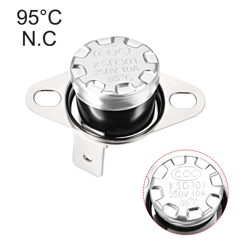 [Australia - AusPower] - uxcell KSD301 Thermostat 95°C/203°F 10A N.C Adjust Snap Disc Temperature Switch for Microwave,Oven,Coffee Maker 2pcs 