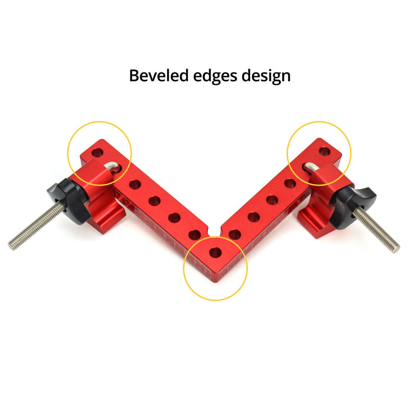 [Australia - AusPower] - QWORK 90 Degree Positioning Squares Right Angle Clamps Fixing Clamp, 5.5" x 5.5"(14 x 14cm), 1 Pack, Aluminum Alloy Woodworking Carpenter Tool for Box Cabinets Drawers Picture Flame 5.5"x5.5" 