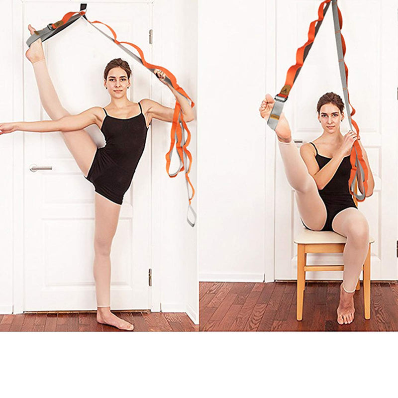 [Australia - AusPower] - tchrules Door Leg Stretcher, Door Flexibility & Stretching Leg Strap - Great for Ballet Cheer Dance Gymnastics or Any Sport Leg Stretcher Door Flexibility Trainer Premium Stretching Equipment Orange 