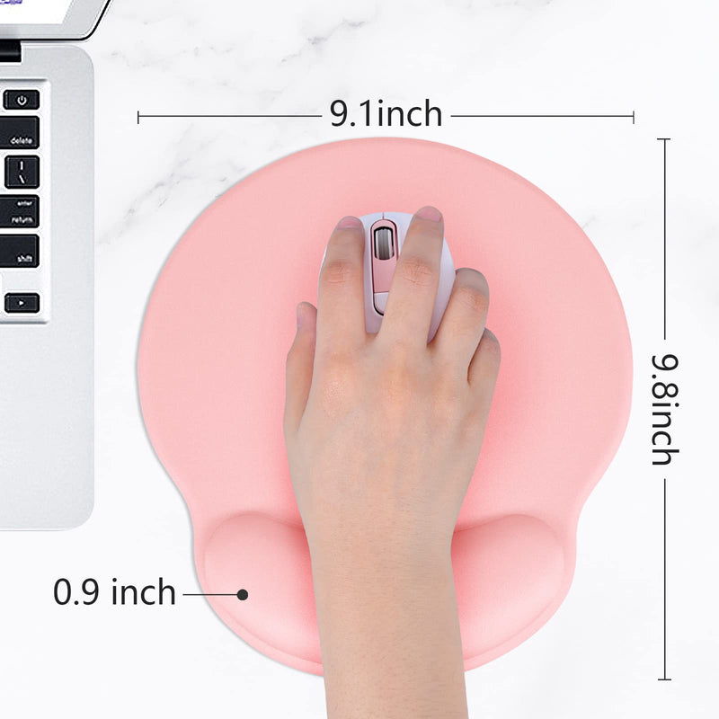 [Australia - AusPower] - Hsurbtra Ergonomic Mouse Pad with Wrist Rest Support, Gel Mouse Pads with Non-Slip PU Base, Pain Relief Memory Foam Mousepad for Laptop PC, Cute Office Supplies Desk Decro Accessories Pink Large 