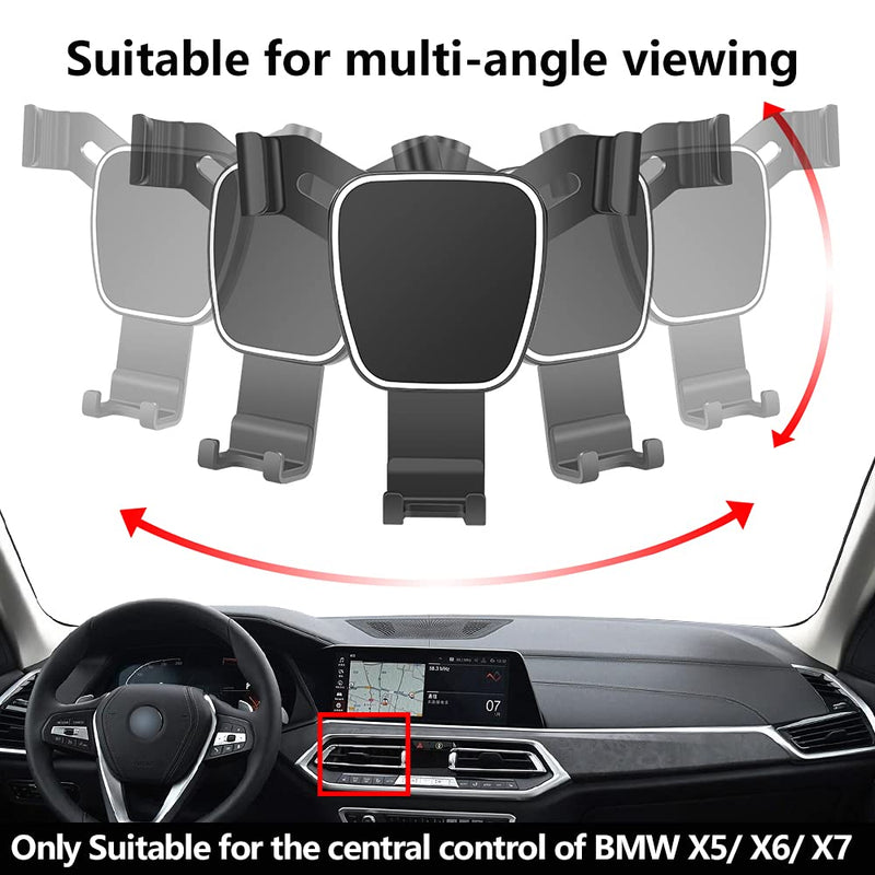 [Australia - AusPower] - LUNQIN Car Phone Holder for 2019-2022 BMW X5 X6 X7 SUV sDrive40i xDrive40i xDrive50i M50i 35d G05 G07 Auto Accessories Navigation Bracket Interior Decoration Mobile Cell Phone Mount for BMW X5/X7 2019-2020 