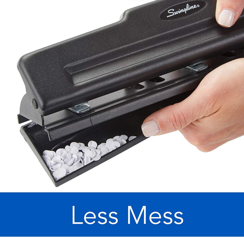 [Australia - AusPower] - Swingline 2-3 Hole Punch, Semi-Adjustable, Light Duty Hole Puncher, 10 Sheet Punch Capacity, Black (74015) 