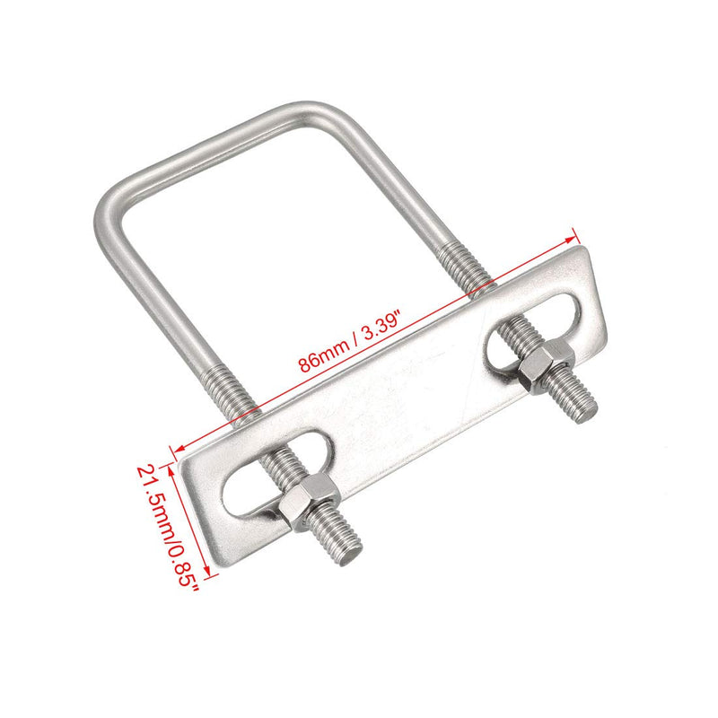 [Australia - AusPower] - uxcell Square U-Bolts M6 D x 1-3/4" W x 3-3/8" L 304 Stainless Steel with Nuts Frame 