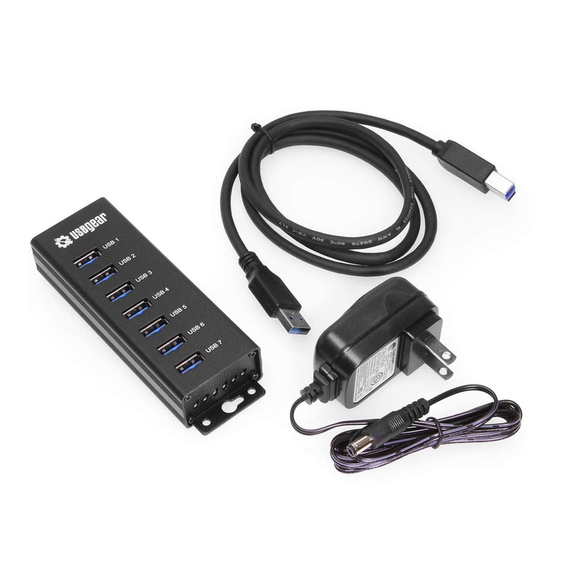 [Australia - AusPower] - USBGear 7-Port USB 3.2 Gen 1 Charging and SuperSpeed Mountable Data Hub 