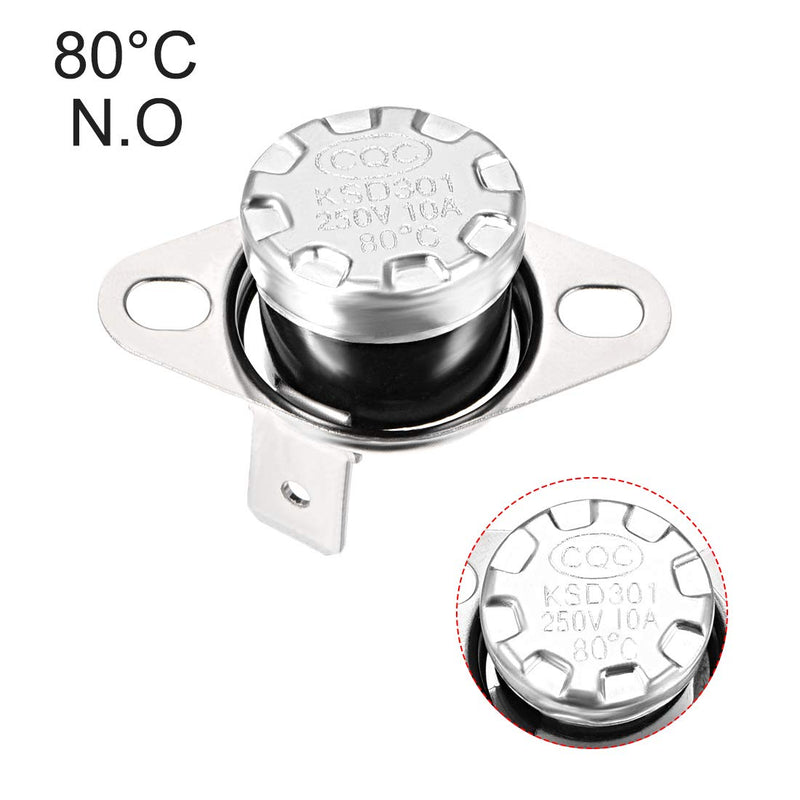 [Australia - AusPower] - uxcell KSD301 Thermostat 80°C/176°F Normally Open N.O Adjust Snap Disc Temperature Switch for Microwave,Oven,Coffee Maker 5pcs 