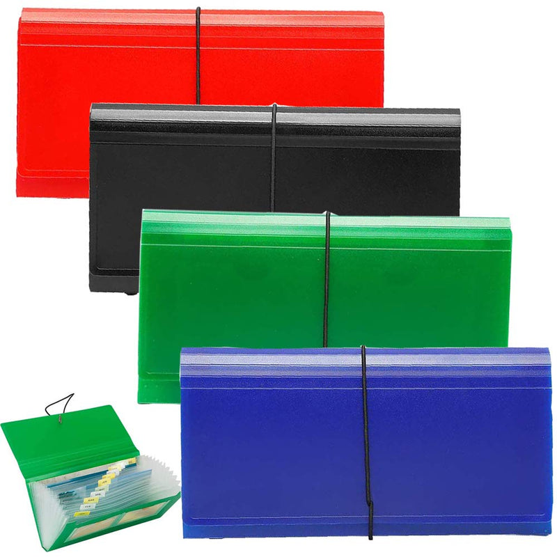 [Australia - AusPower] - 13 Pockets Expanding Check Bill File Folder,XUCHUN 10.4' 5.5' Expanding File Folder 4 Pack  for Receipts, Coupons, Checks, Cards-Waterproof 