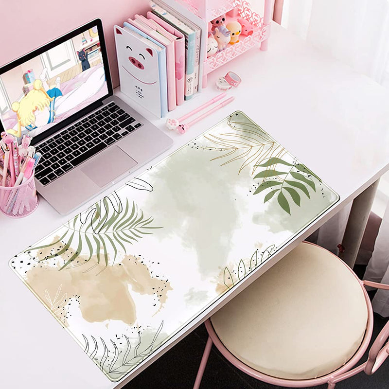 [Australia - AusPower] - Keyboard mat Kawaii Mousepad Matcha Green Plant Abstract Accessories Desk pad Mouse mat Desk mat for Desktop Gamer Girl Accessories Office Accessories for Women Pink Desk Organizer Large Gaming Pads … 