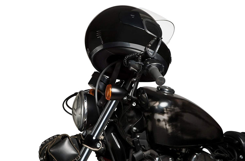 [Australia - AusPower] - Motorcycle Helmet Lock & Cable. Sleek Black Tough Combination PIN Locking Carabiner Device Secures Your Motorbike, Bicycle or Scooter Crash Hat (and Jacket) to Your Bike. 