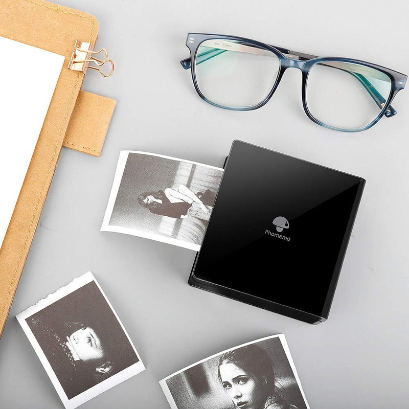 [Australia - AusPower] - Phomemo M02 Mini Printer- Bluetooth Thermal Photo Printer with 3 Rolls Colorful Sticker Paper, Compatible with iOS + Android for Plan Journal, Study Notes, Art Creation, Work, Gift 