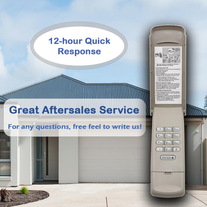 [Australia - AusPower] - Universal Garage Door Opener Keypad, Compatible with liftmaster/Chamberlain/Craftsman Opener with Red/Orange, Yellow, Purple, Green Color Learn Button, Replace G940EV-P2, 878max, 877max, 877LM 