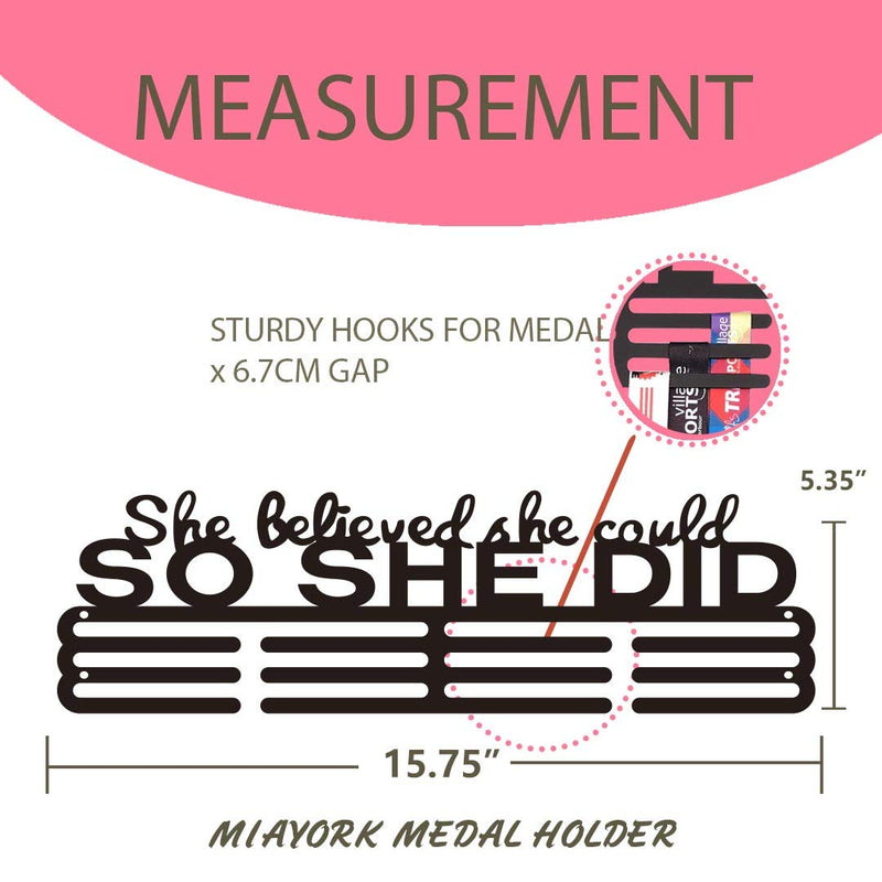 [Australia - AusPower] - Miayork 2022UPGRADE Medal Holder Display Hanger Rack Medals-Medal Holder Wall Mount Easy to Install Race Runner Medal Frame 15.75" Black 