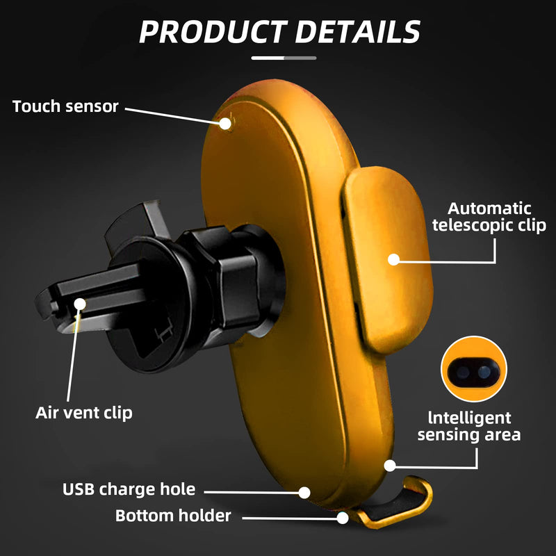[Australia - AusPower] - Gift2u Wireless Auto-Sensing Car Phone Holder Charger, Smart Car Wireless Charger Qi 10W Fast Charging Air Vent Car Phone Holder, Compatible with iPhone, Samsung, LG and All Phones 