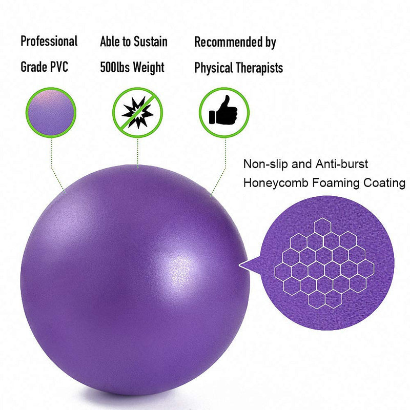 [Australia - AusPower] - 3 Pack Mini Exercise Balls with Air Pump, 9-10 Inch Professional Grade Anti Burst Heavy Duty and Slip Resistant Small Pilates Ball for Yoga Fitness Stability Barre Balance Training Physical Therapy 