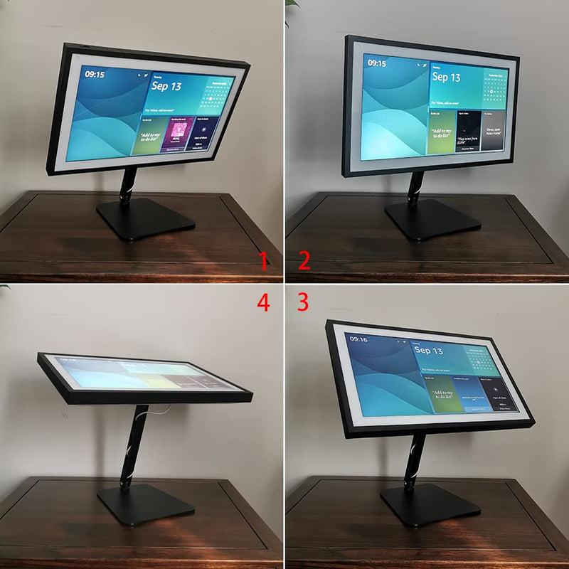 [Australia - AusPower] - Swivel and tilt Table Stand for Amazon Echo Show 15, Only Made for Echo Show 15 Three Rotating shafts The Stand is Made of Aluminum， Horizontal and Vertical Screen 360 Degree Switching Black 
