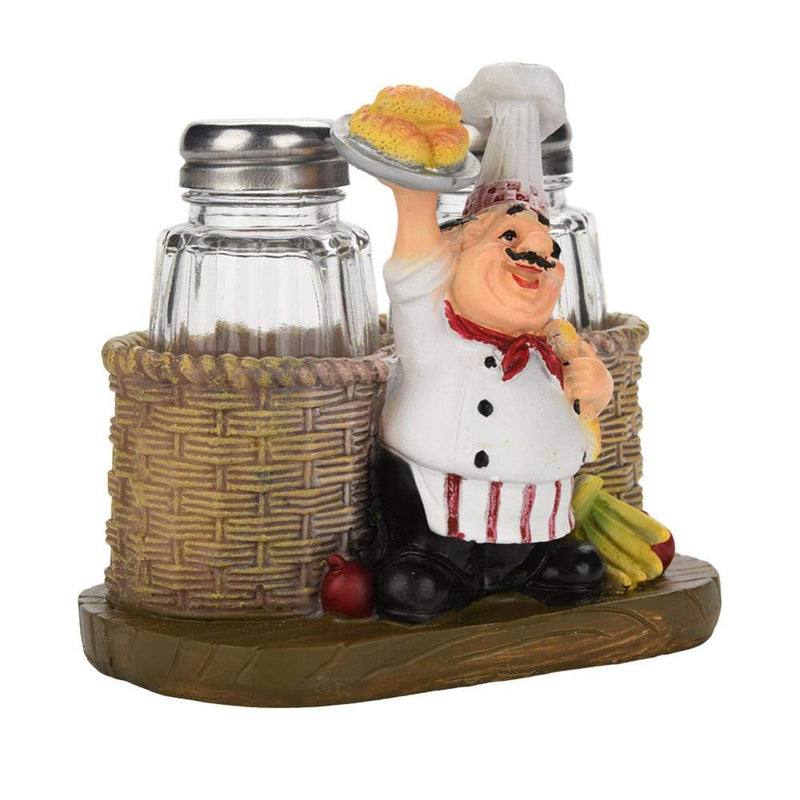 [Australia - AusPower] - Cute chef statue salt and pepper shaker holder decorations used for home kitchen decoration(#B) #B 