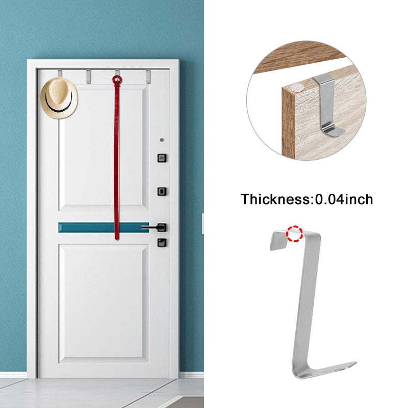 [Australia - AusPower] - 2 Pack Over The Cabinet Door Hooks, Stainless Steel Over Door Cabinet Drawer Hooks,Z Shaped Hanging Hooks Over The Cupboard Door,Drawer, for Towels, Hats, Hand Bags, Kitchen, Bedroom Hold Up to 22Lbs 2 Pack 