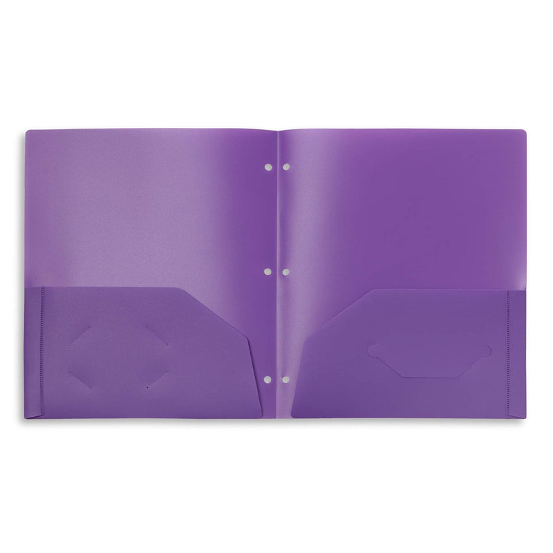 [Australia - AusPower] - Blue Summit Supplies Multicolor Plastic Two Pocket Folders with 3 Holes, Plastic Folders with 2 Pockets and Business Card Slot, 3 Hole Punched 2 Pocket Folders for School, Home, and Work, 6 Pack 