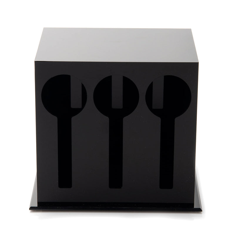 [Australia - AusPower] - Mind Reader 3 Compartment Plastic Utensil Dispenser, Cutlery Organizer, Plasticware Sorter for Restaurant, Diner, Picnics, Black 