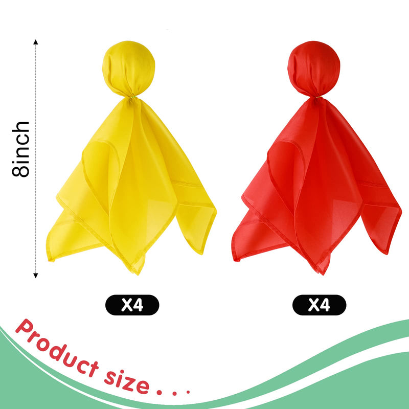 [Australia - AusPower] - Skylety Football Penalty Flag Set 8 Pieces Red Yellow Tossing Soccer Flags for Party Accessory and 4 Pieces Plastic Sports Black Whistles with Lanyard Loud Clear Coach Referee Whistle 