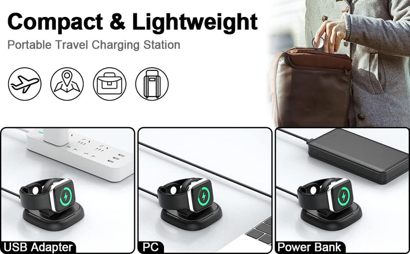 [Australia - AusPower] - Compatible with AGPTEK Smart Watch Charger,Lamshaw Charging Stand Desk Holder Charging Dock Station Compatible with AGPTEK LW11 Smart Watch 1.3 Inches (Black) Black 