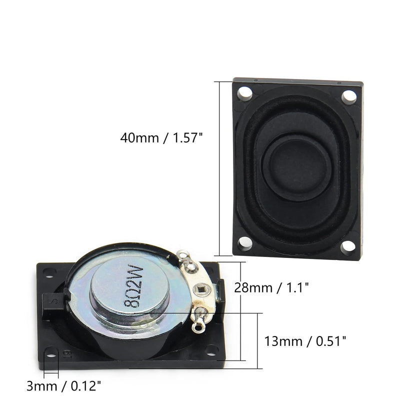 [Australia - AusPower] - Fielect 3Pcs DIY Magnetic Speaker 2W 8 Ohm 40 x 28mm (L x W) Rectangle Shape Replacement Loudspeaker 