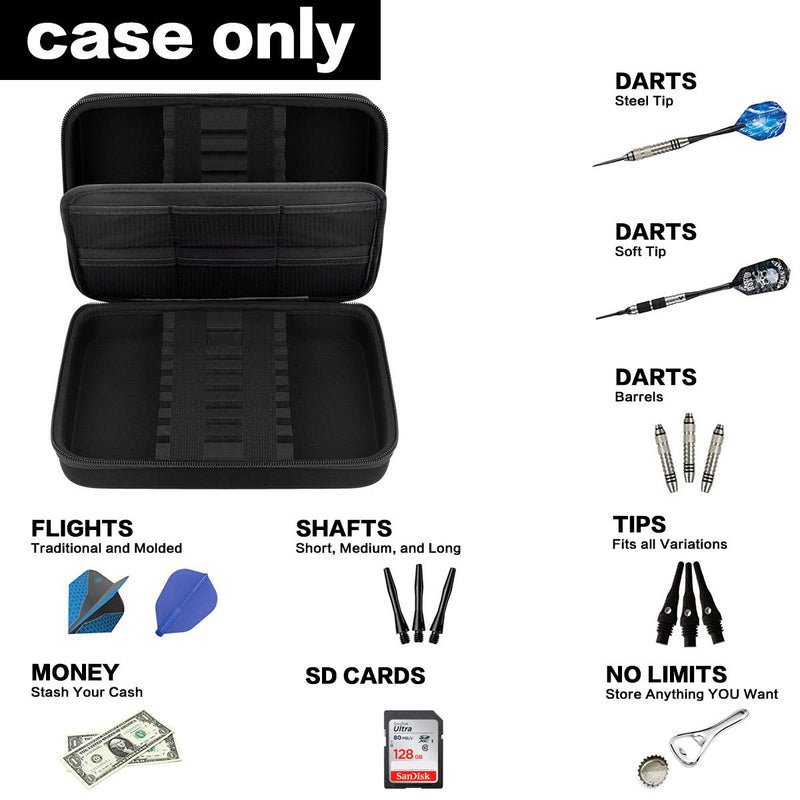 [Australia - AusPower] - GWCASE Dart Case for 16 Steel Tip and Soft Tip Darts, Dart Carrying Storage Holder Fits for Dart Tips, Shafts and Flights (Box Only) 