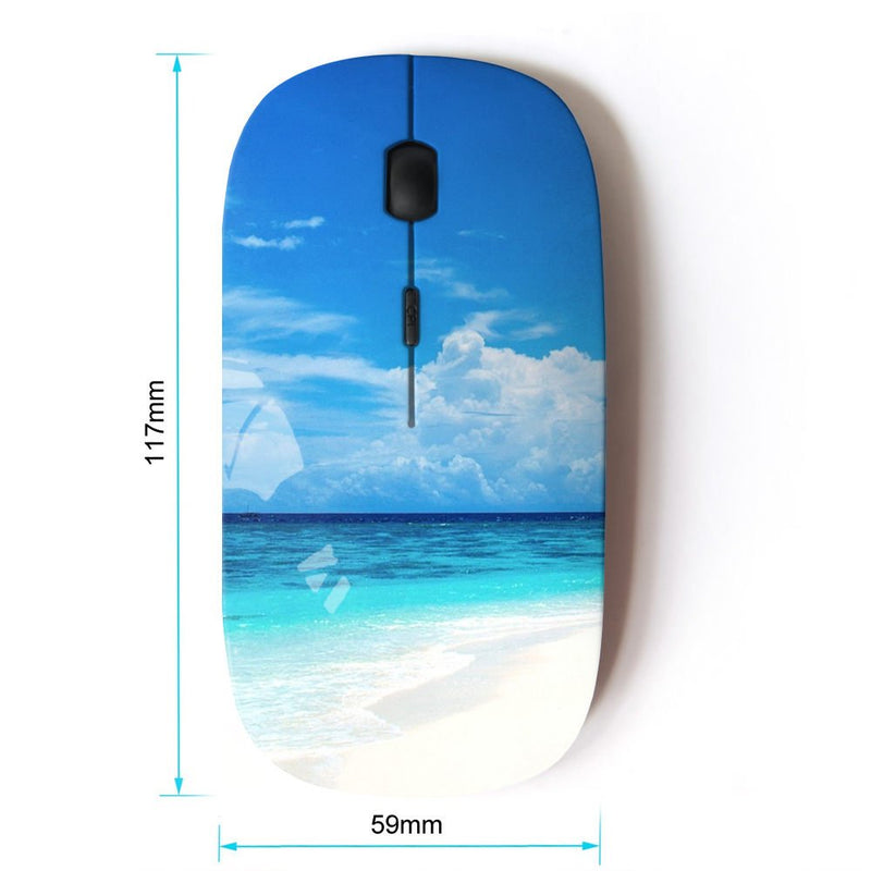 [Australia - AusPower] - KawaiiMouse [ Optical 2.4G Wireless Mouse ] Caribbean White Sand Paradise Beach 