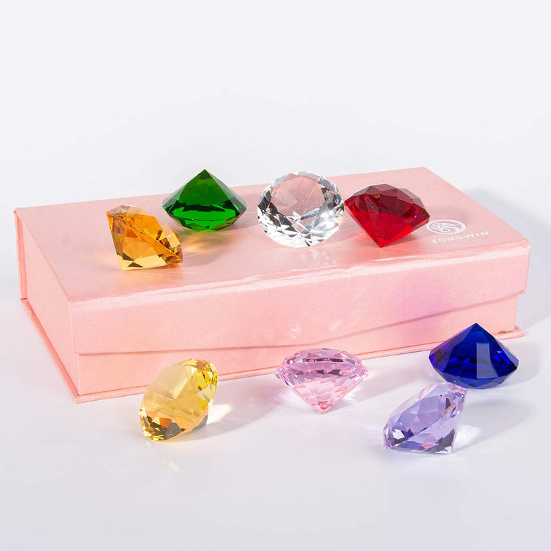 [Australia - AusPower] - LONGWIN 40mm (1.6 in.) Crystal Diamond Pirate Gems and Jewels for Treasure Hunt Paperweight Party Favors Table Decoration Gift for Daughter with Gift Box 