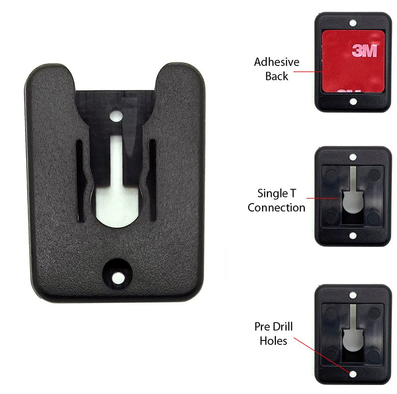 [Australia - AusPower] - LycoGear Multi Angle Adhesive Dashboard and Console Holder Mount for All Ham CB Radio Microphone Mic Hanger with Adhesive Back, Pre Drill Holes & Single T Tab Connection, MT-D9+KLP-X2 