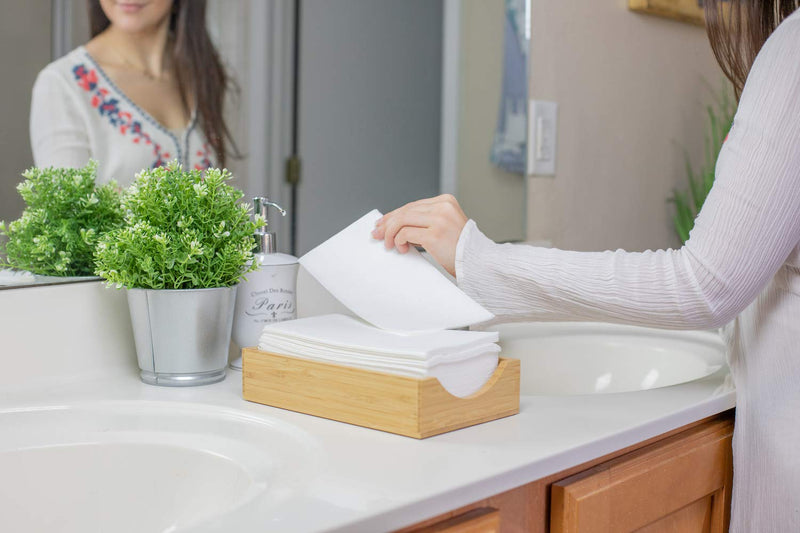 [Australia - AusPower] - shawberri 100 Large Disposable Guest Towels for Bathroom, Premium Linen-Like, Multi-Fold, Cloth-Feel Napkins, a Hygienic Solution for Kitchen, Party, Weddings and Events White - Premium Soft 