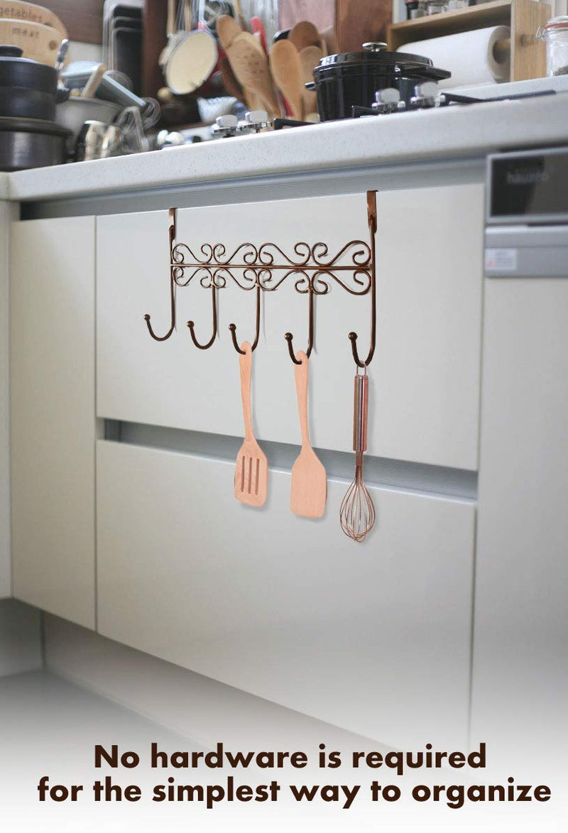 [Australia - AusPower] - Youdepot Over The Door 5 Hanger Rack - Decorative Metal Hanger Holder for Home Office Use Copper, 5 