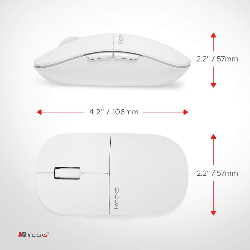 [Australia - AusPower] - i-Rocks M23R 2.4G Wireless Silent Slim Mouse, Optical Mice with USB Nano Receiver, Adjustable DPI Levels for PC, Notebook, Computer, Laptop, Desktop, Ergonomic Design - White 